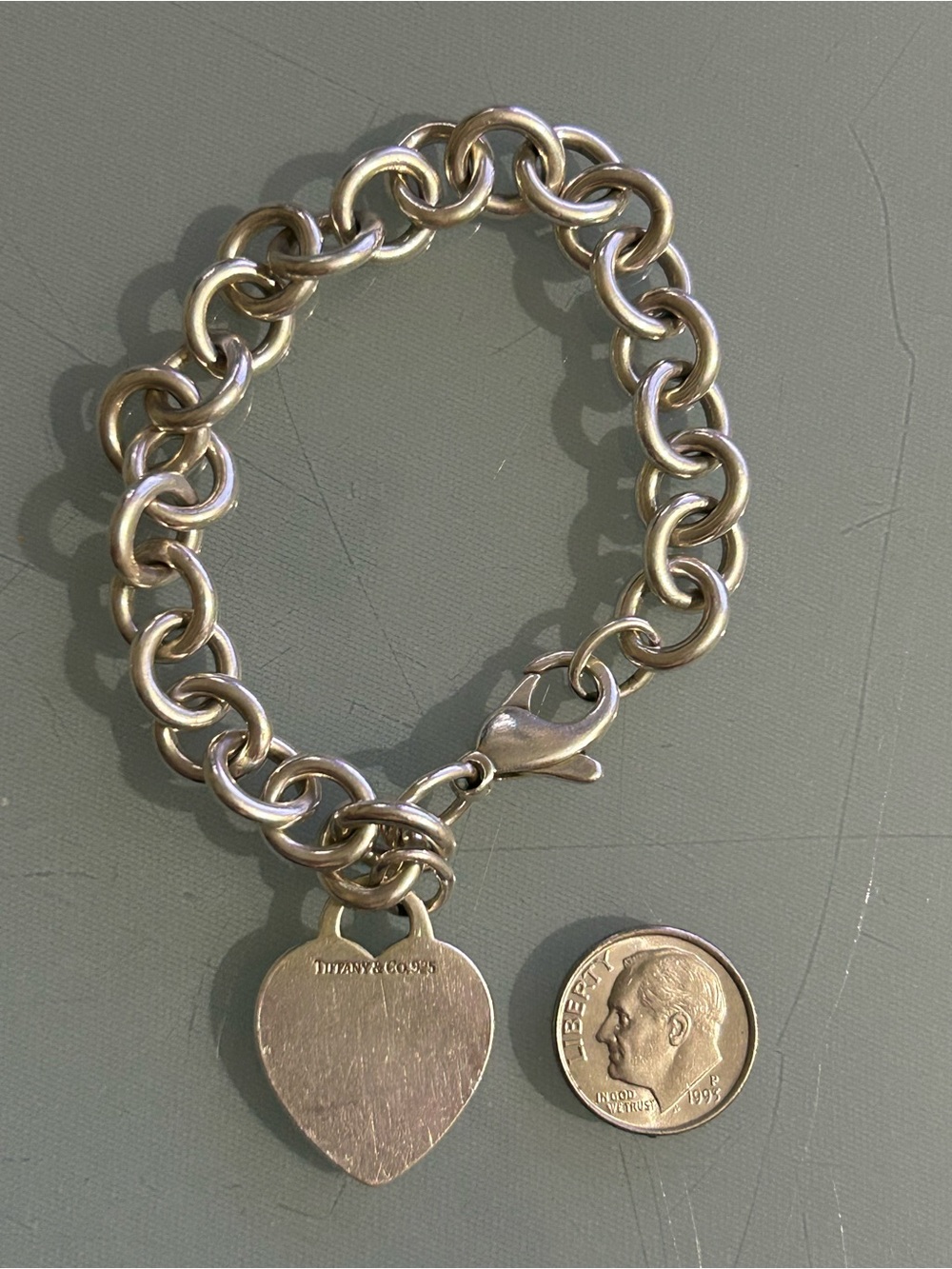 Tiffany & Co. Sterling Heart Tag Charm Bracelet - Silver